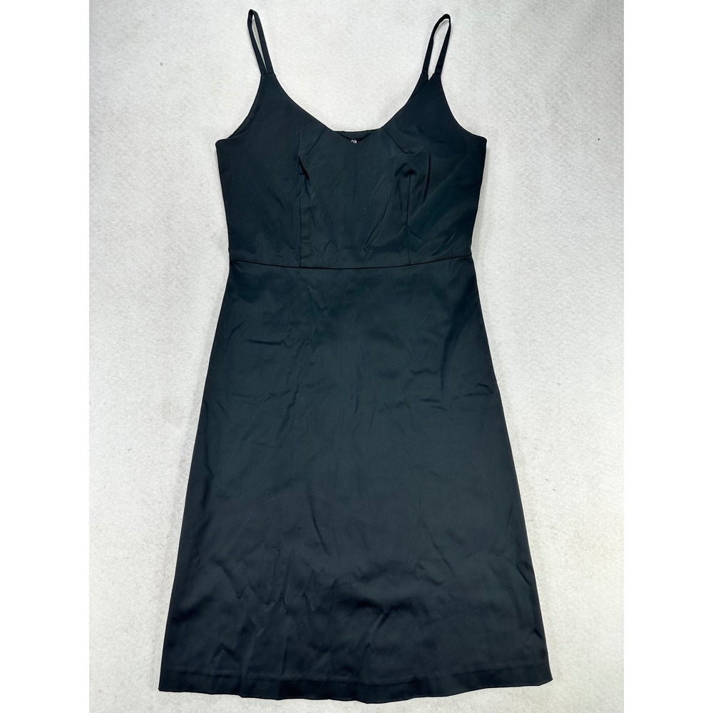 Jacob Womens Black V-Neck Spaghetti Strap A-Line Cocktail Dress Size 3/4